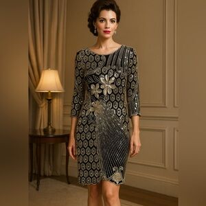 20s‎ style sequin Beaded Dress Gatsby Party style